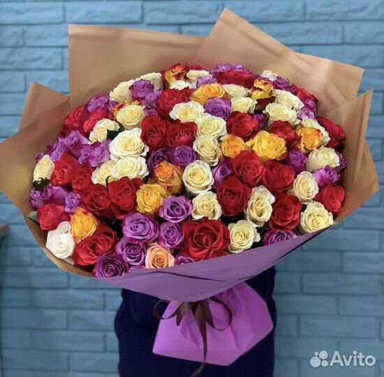 51 роза микс 101 роза