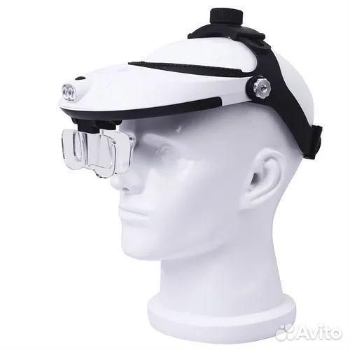 Лупа налобная с подсветкой (2 LED) MG81001-H