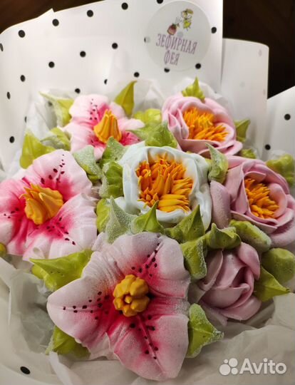Зефир ручной работы, зефирный букет