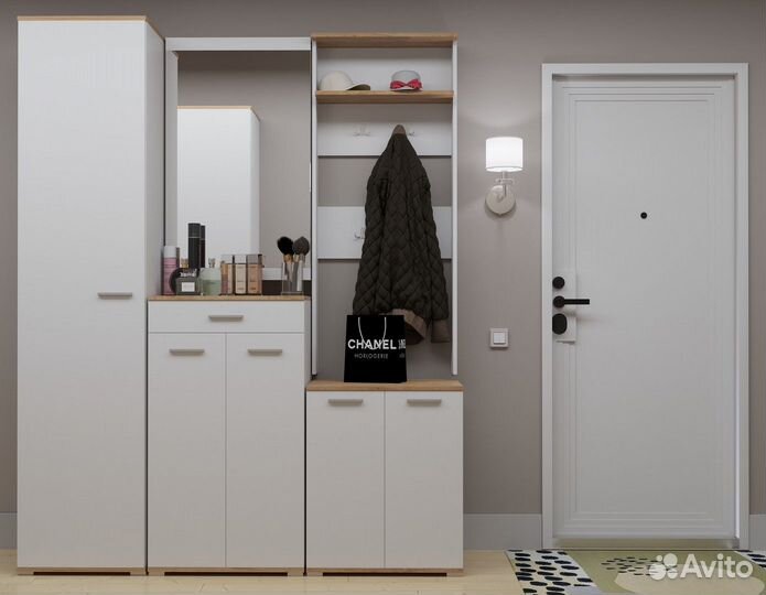 Прихожая модульная Афина Белая