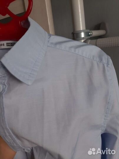 Рубашка голубая 140