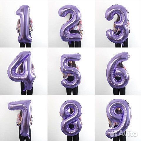 Воздушные шары Цифры - 102 см. Фольгированные