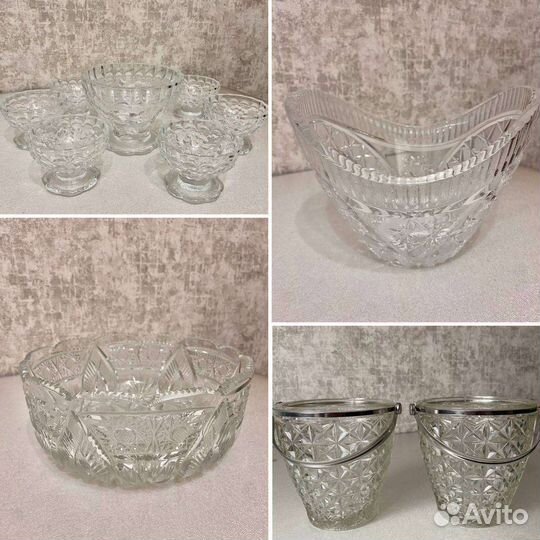 Хрустальные вазы, конфетница СССР