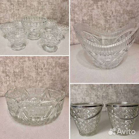 Хрустальные вазы, конфетница СССР