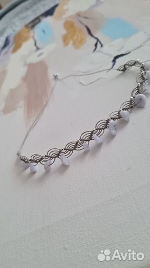 Браслет на ногу микромакраме