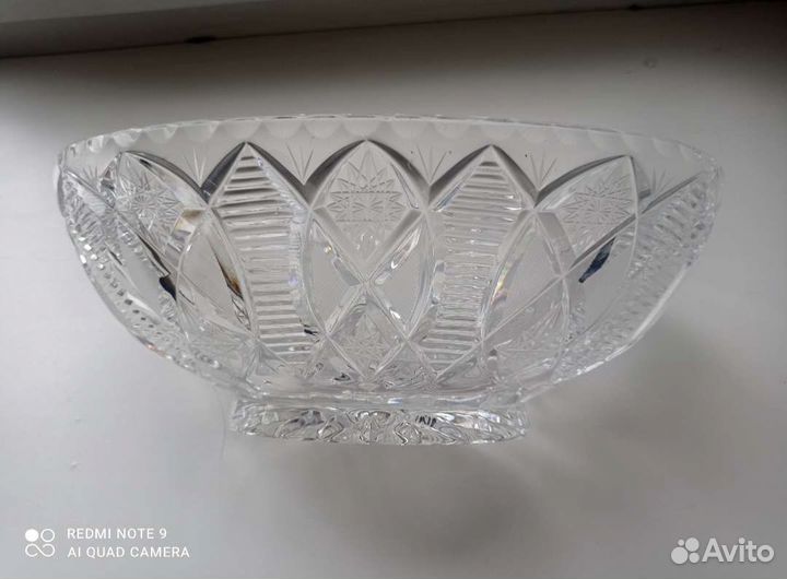 Салатница хрустальная Чехия новая большая