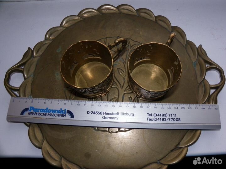 Чай вдвоем Винтажные немецки подстаканники Бронза