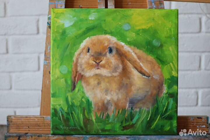 Картина маслом на холсте Рыжий Кролик