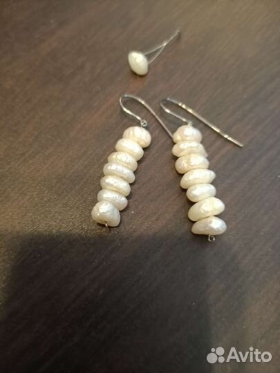 Серьги из речного жемчуга. Ручная работа