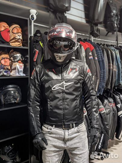 Мотокуртка с защитой AlpineStars текстиль кожа