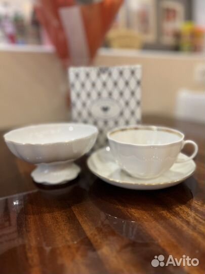 Императорский фарфор чашка с блюдцем