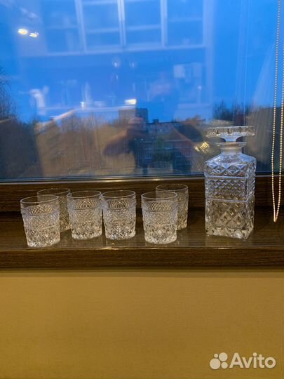 Хрустальный графин и бокалы. Богемия. 70е годы