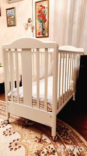 Кроватка Italbaby оригинал+матрас,белье, бортик