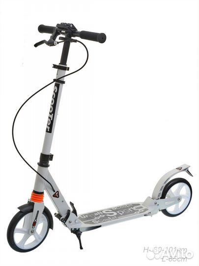 Самокат с амортизатором и ручным тормозом