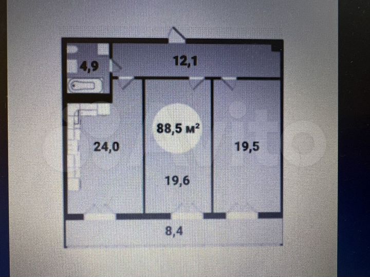 2-к. квартира, 88 м², 5/9 эт.