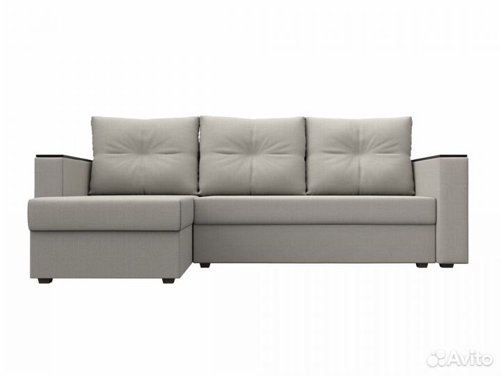 Диван угловой Атланта Лайт Б-С левый угол, рогожка, амур бежевый