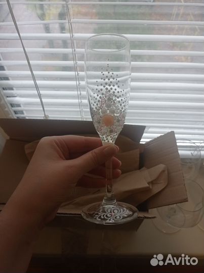 Свадебные бокалы ручной работы