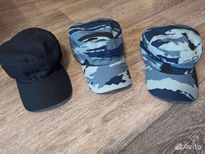 Кепка синий камуфляж, чёрная
