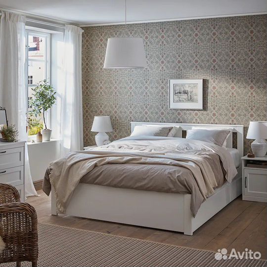 Кровать IKEA с 4 ящиками