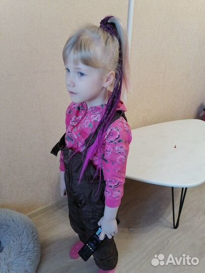 Хвост на резинке из косичек/ афрорезинка