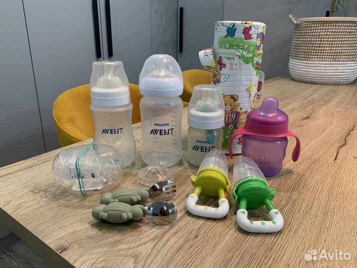 Набор бутылочек avent, ниблеры, термочехол