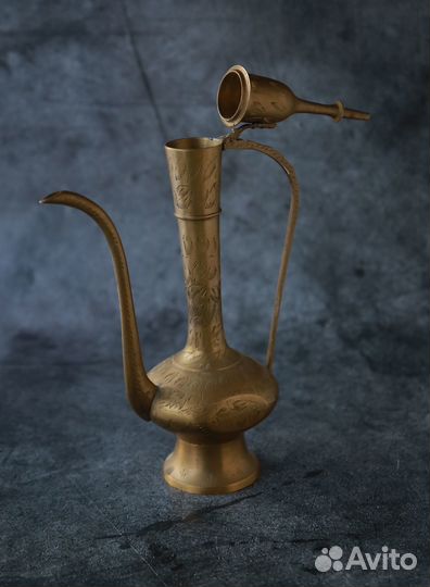 Кувшин Кумган Индия Латунь Винтаж Ручная работа