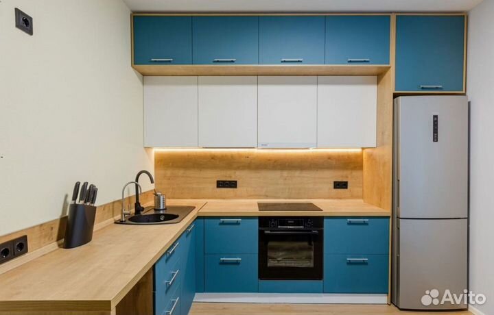 Кухня Голубая на заказ собственное производство