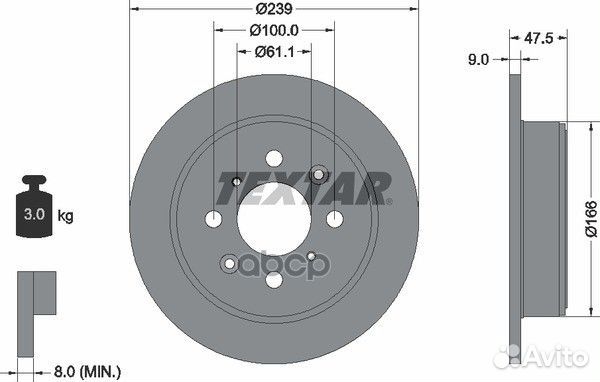 92077903 диск тормозной задний Honda