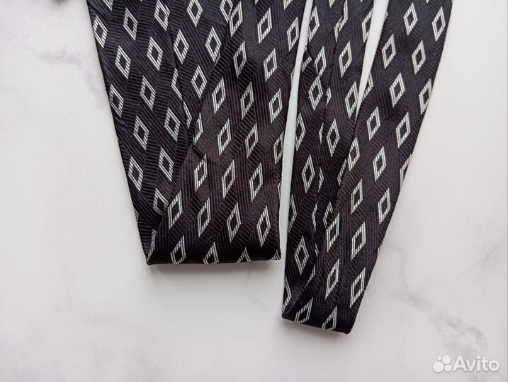 Галстук мужской чёрный шёлк Renato Balestra