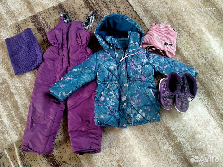 Зимний комплект для девочки 98-104