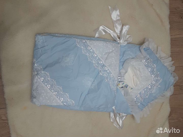 Набор для выписки новорожденного шерстяным одеялом