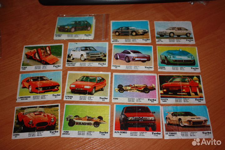 Вкладыши турбо turbo от жвачки. Поштучно, список