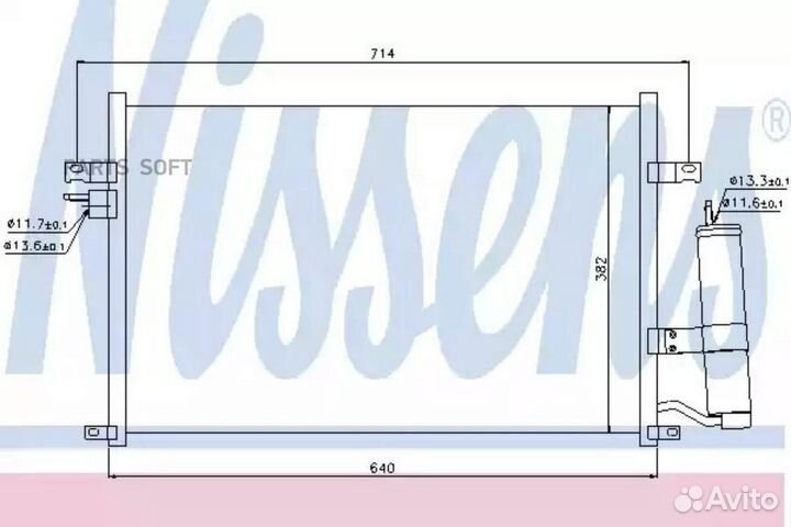 Радиатор кондиционера chevrolet lacetti (2003) 1.4