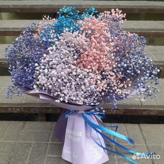 Гипсофилы с открыткой