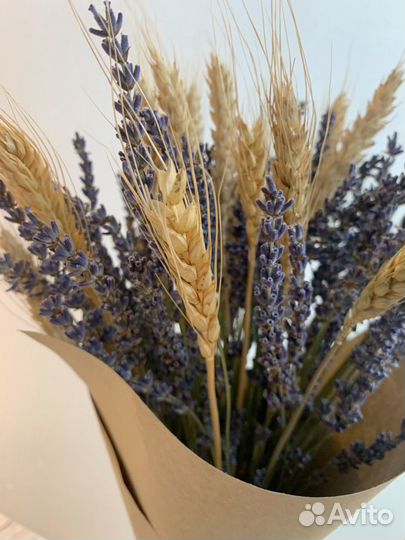 Букет из сухоцветов (лаванда и колоски)