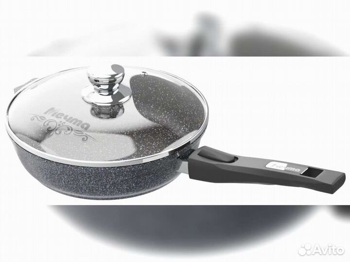 Сковорода d28 с крышкой Гранит star