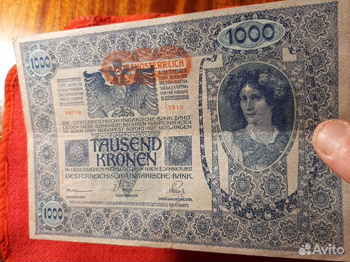 Австрия 1.000 крон/ бона 1919 год.VF