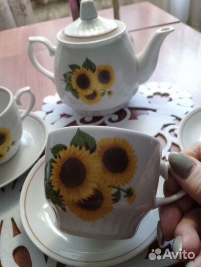 12 чайных пар и чайник СССР