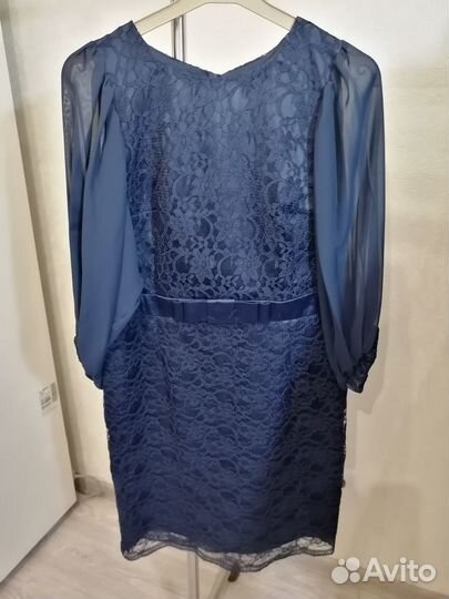 Вечернее платье 46 размера синее