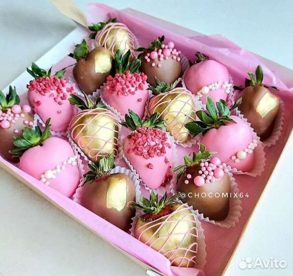 Клубника в шоколаде боксы и в букетах