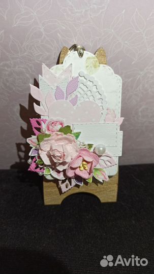 Открытка - бирка. Мини открытка ручной работы