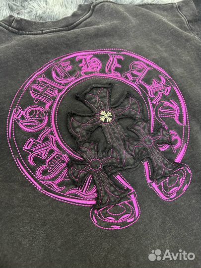 Свитшот Chrome Hearts черный с розовым