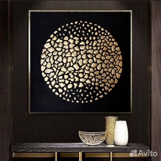 Интерьерная картина черное золото