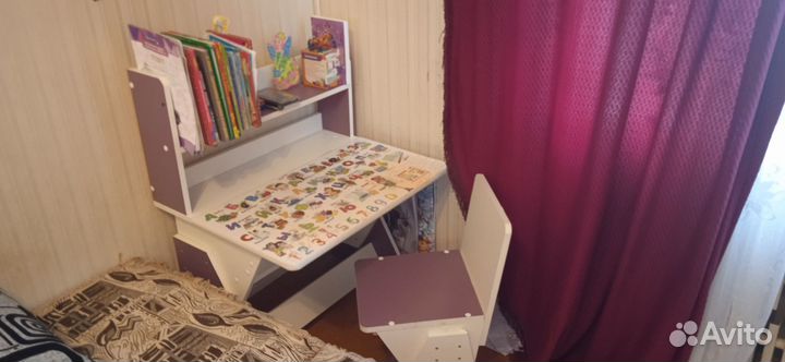 Детская растущая парта со стулом