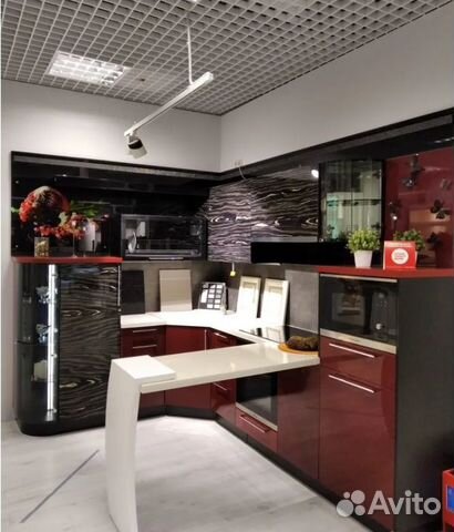 Кухонный гарнитур бордовый на заказ цена за все
