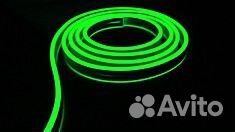 Неон мини LUX зеленый рез 1см 2835 120 6х12мм 12В