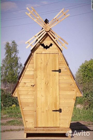 Дачный туалет с декором и установкой щгр 058
