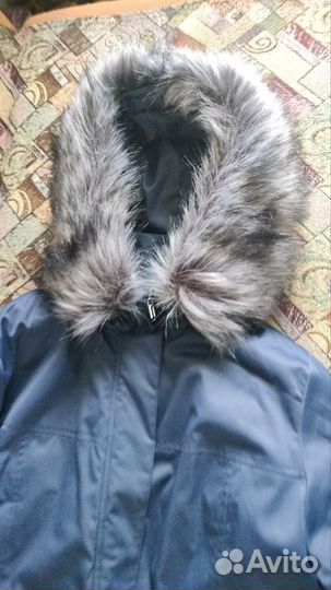 Пуховик женский длинный с капюшоном, размер 58- 60