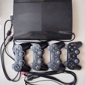 Ps3 super slim 500gb 4 джостика прошитая