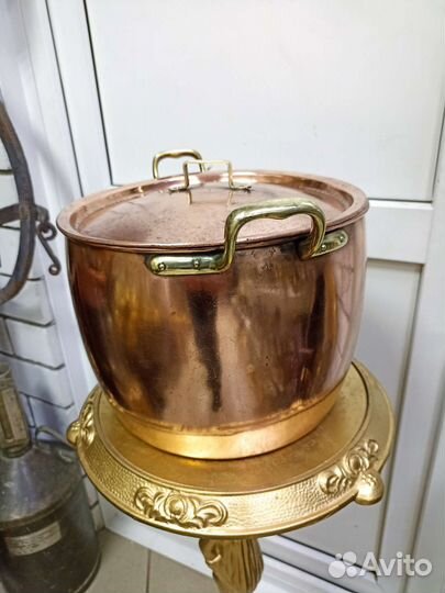 Кастрюля медная старинная.клеймо 1892 г